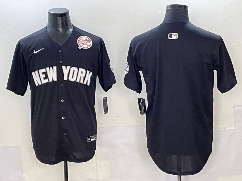 Men 2025 New York Yankees Blank Black Nike MLB Jersey style 004